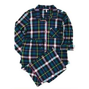 NWOT Victoria’s Secret Plaid Green Button Up Pajama Set M